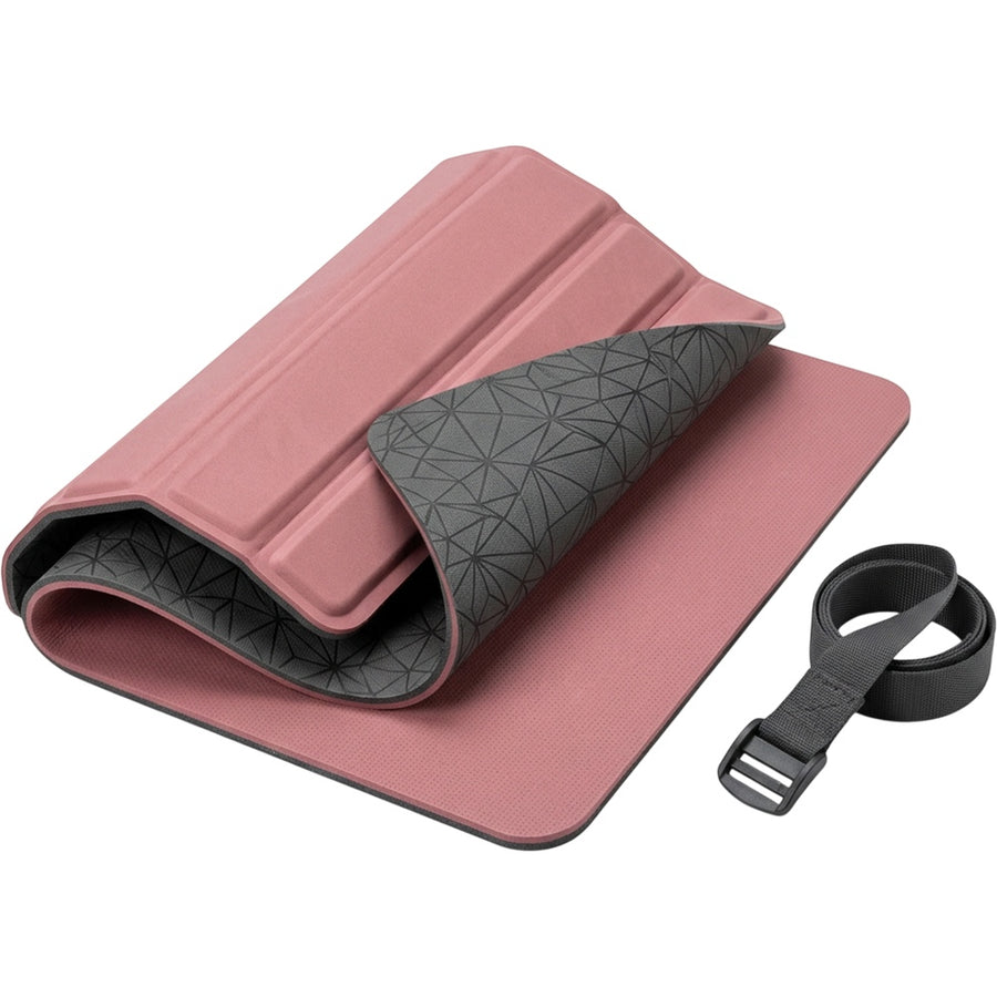 Livura Foldpath POE Travel Yoga Mat 4 mm Dusty Rose with Webbing Strap