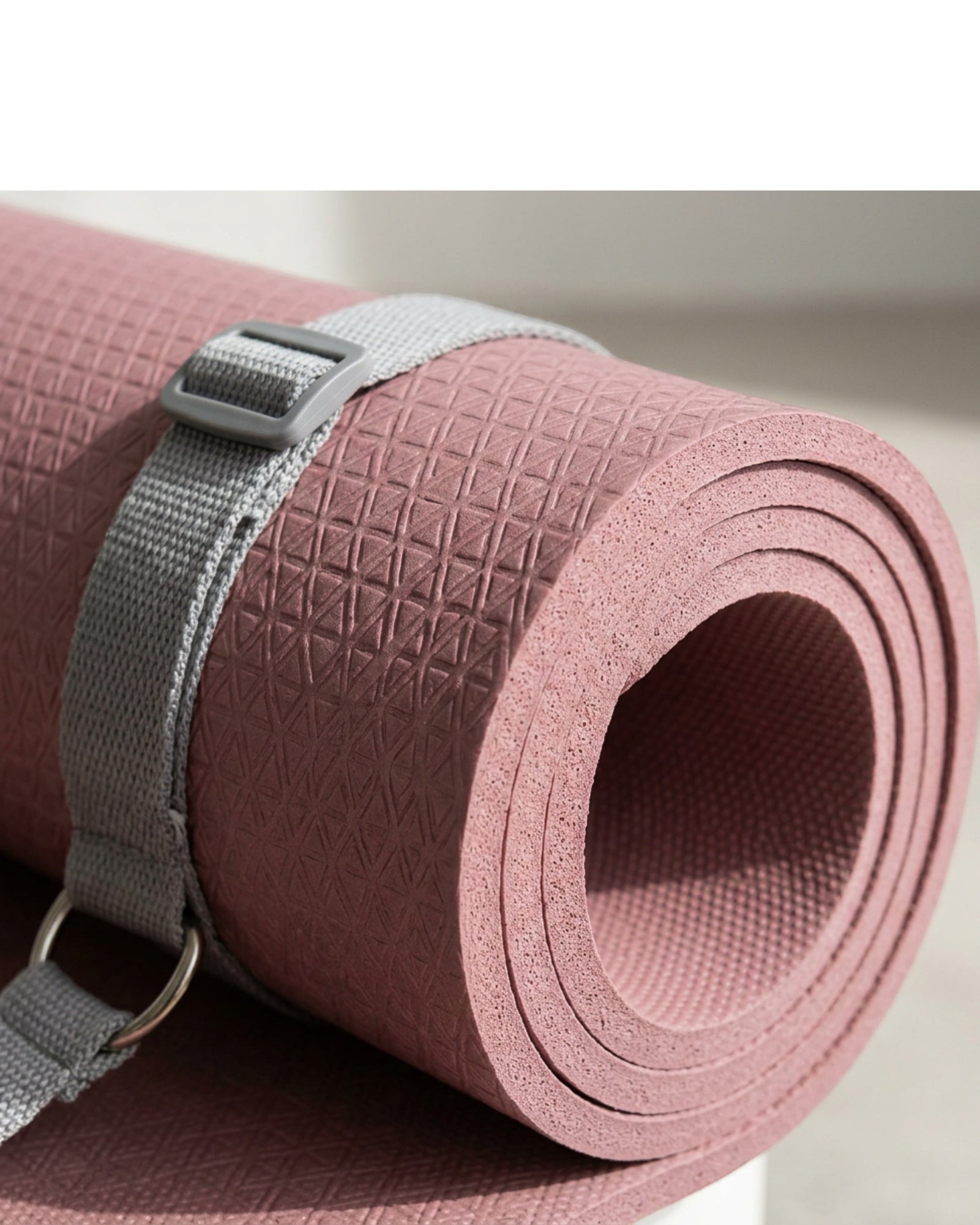 Livura Grip Surface Pilates Yoga Mat Mauve 5 mm With Strap