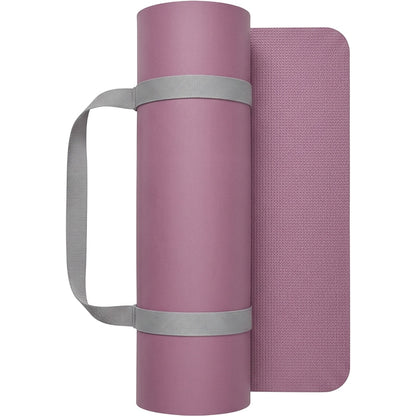 Livura Grip Surface Pilates Yoga Mat Mauve 5 mm With Strap
