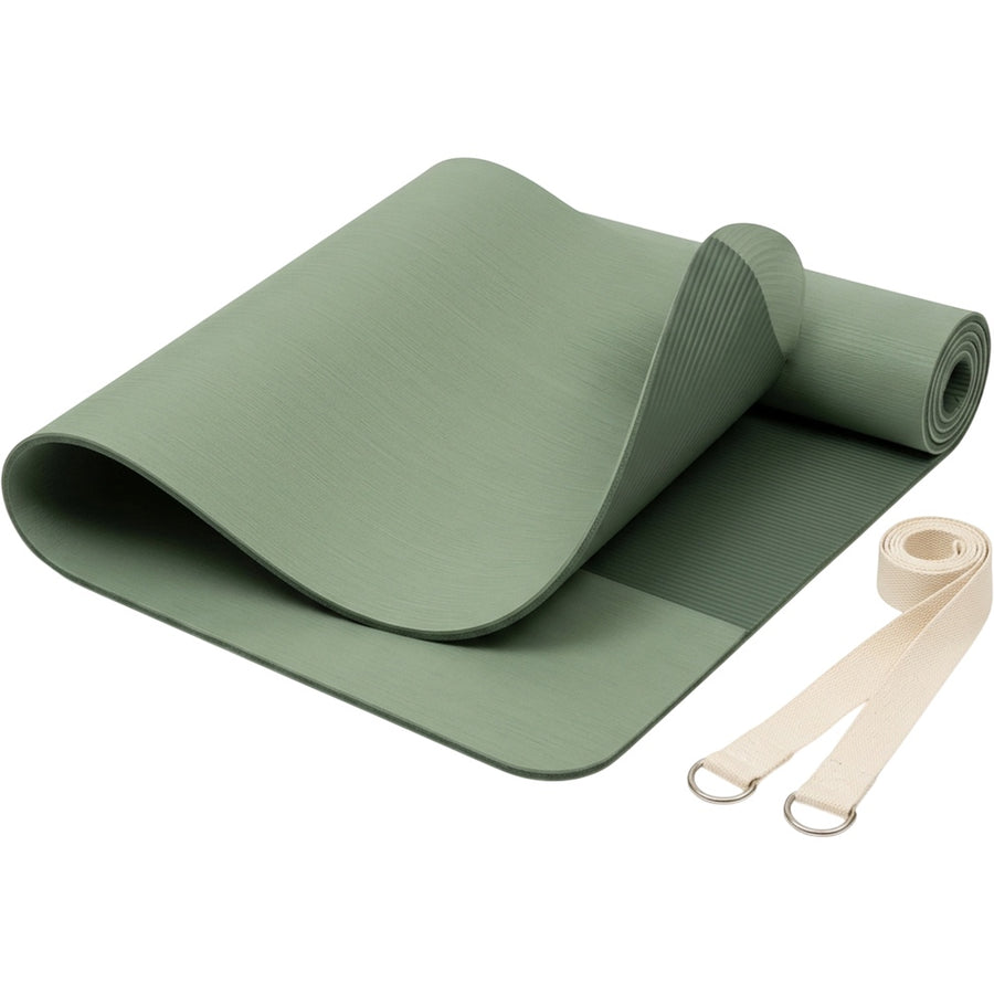 Livura Groundline Dual-Layer TPE Yoga Mat 6 mm Sage with Cotton Strap