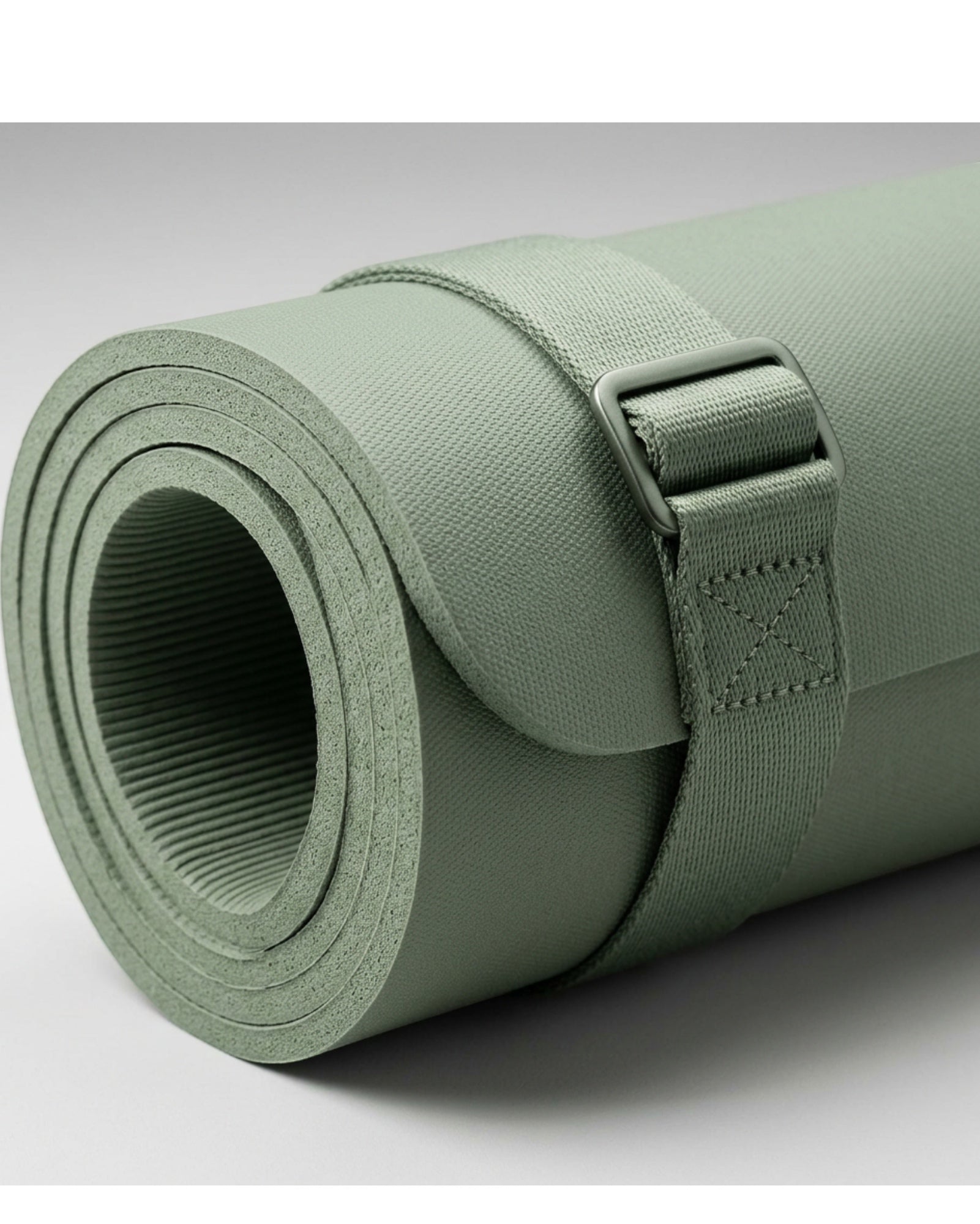 Livura Non-Slip Yoga Mat Sage 6 mm With Carry Strap