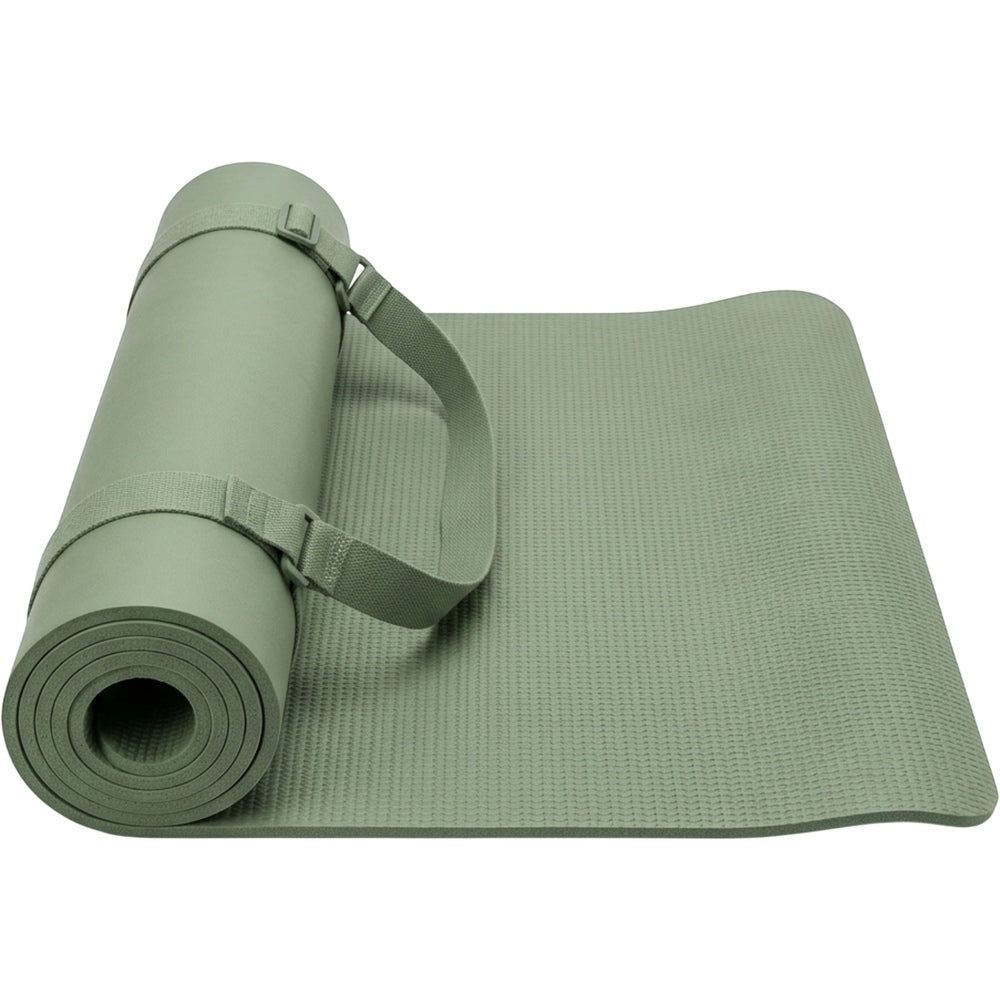 Livura Non-Slip Yoga Mat Sage 6 mm With Carry Strap