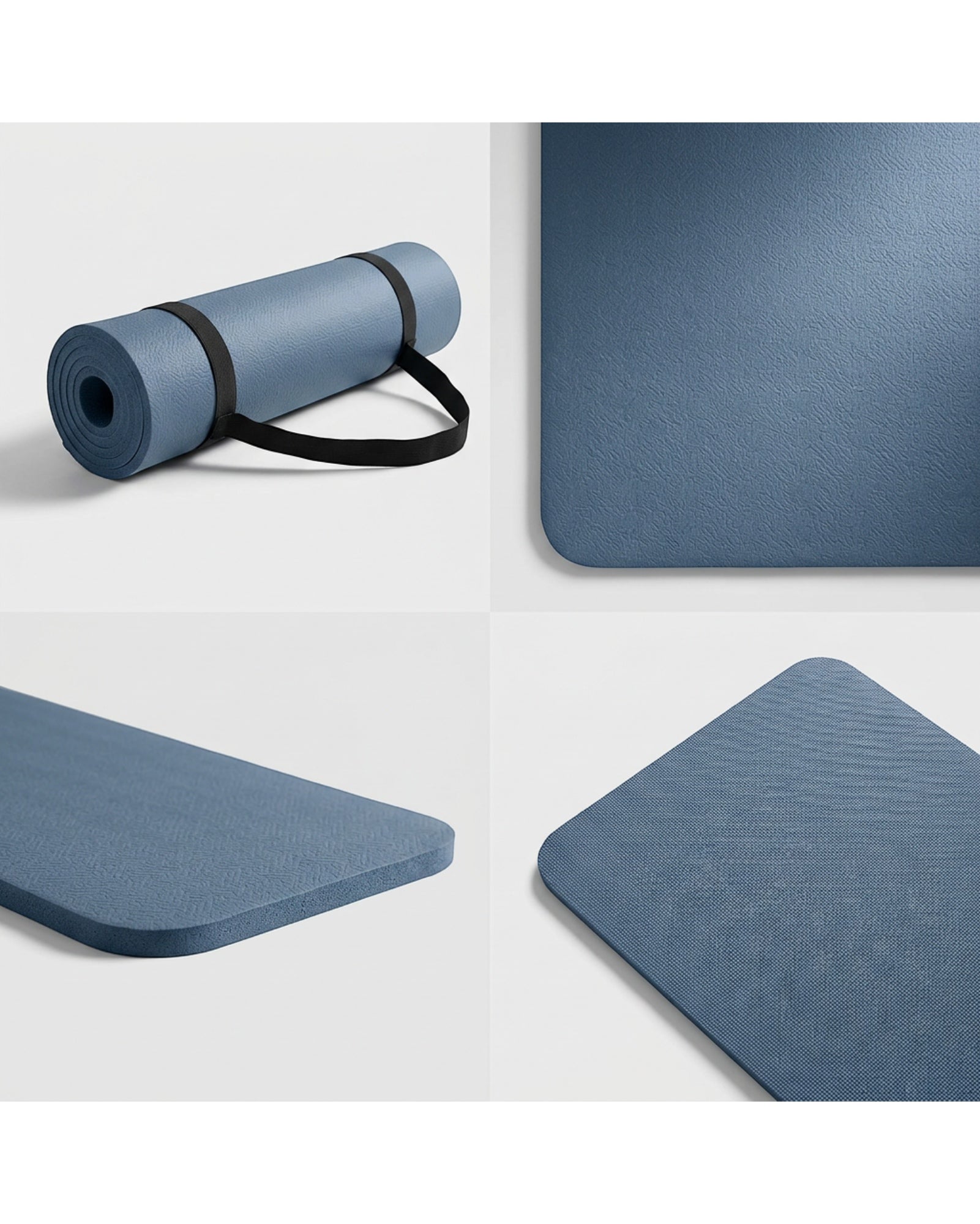 Livura Textured Exercise Yoga Mat Slate 8 mm With Strap